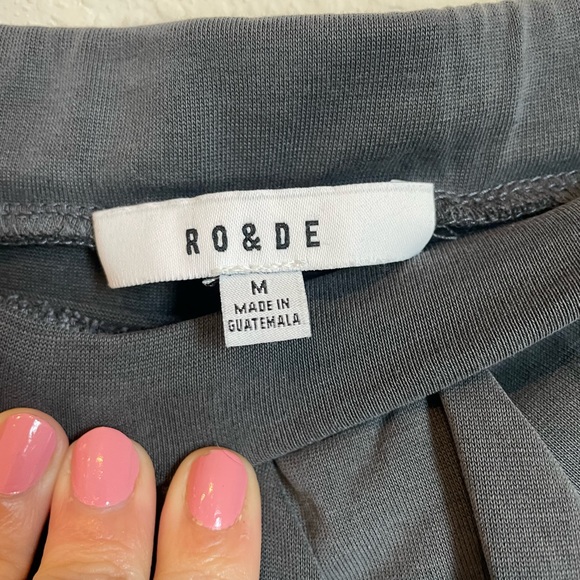 RO&DE Grey Asymmetrical Faux Wrap Midi Skirt sz Medium - Picture 5 of 6